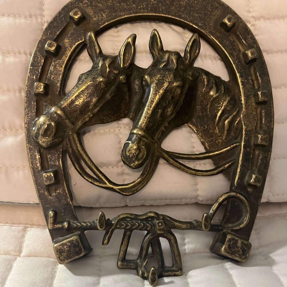 Bronze Horse Wall Decor with hooks